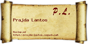 Prajda Lantos névjegykártya